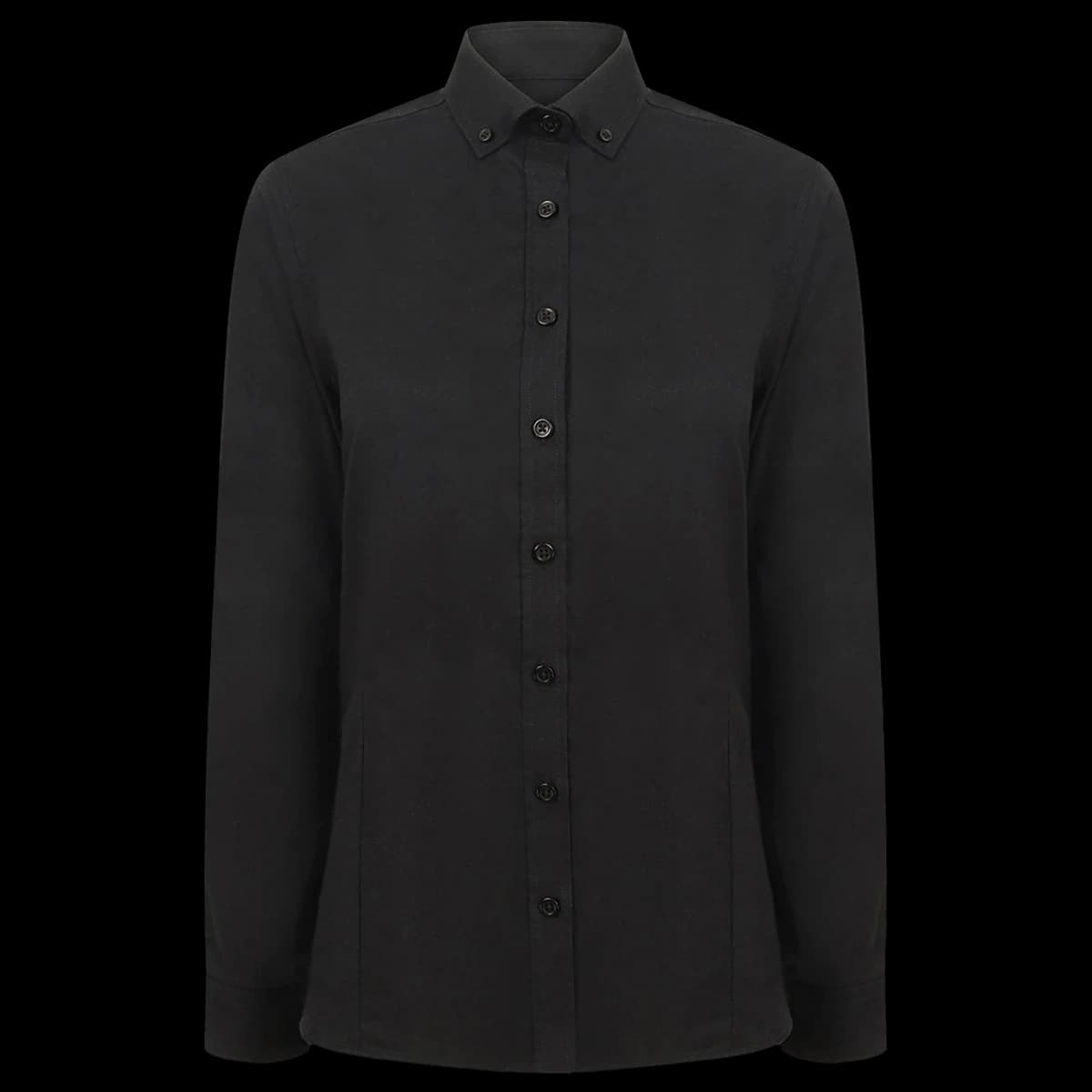 Henbury Ladies Modern Long Sleeve Regular Fit Oxford Shirt — front