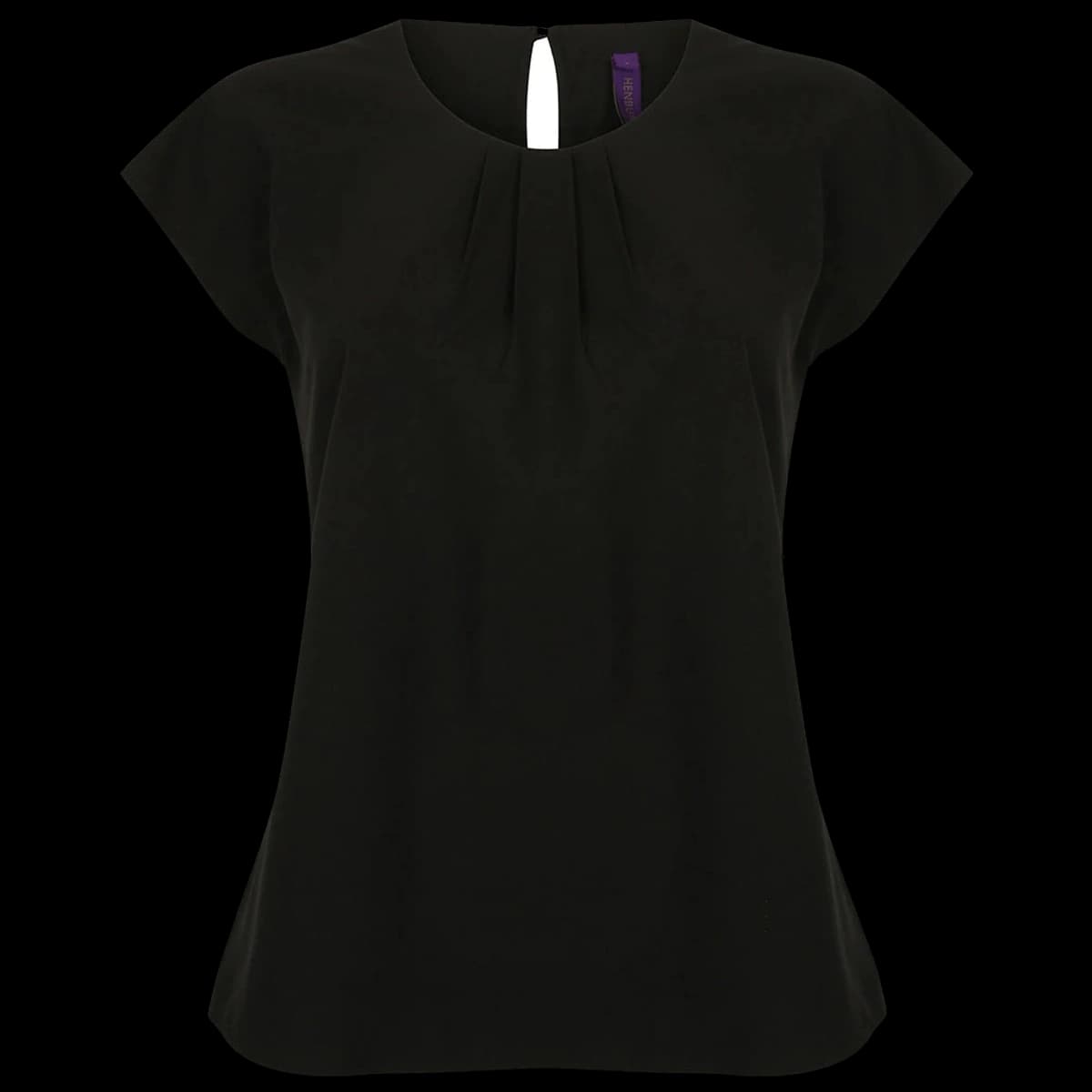 Henbury Ladies Pleat Front Short Sleeve Blouse — front