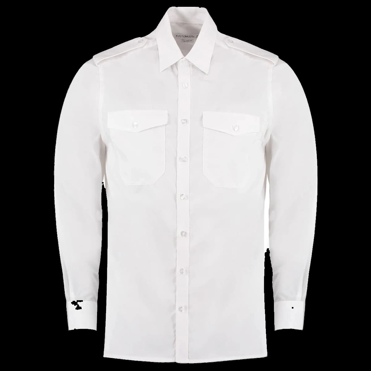 Kustom Kit Long Sleeve Tailored Pilot Shirt — front