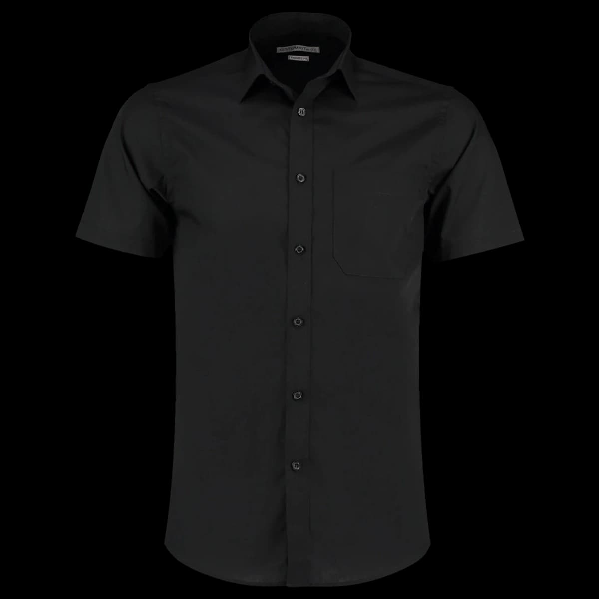 Kustom Kit Short Sleeve Tailored Poplin Shirt — front