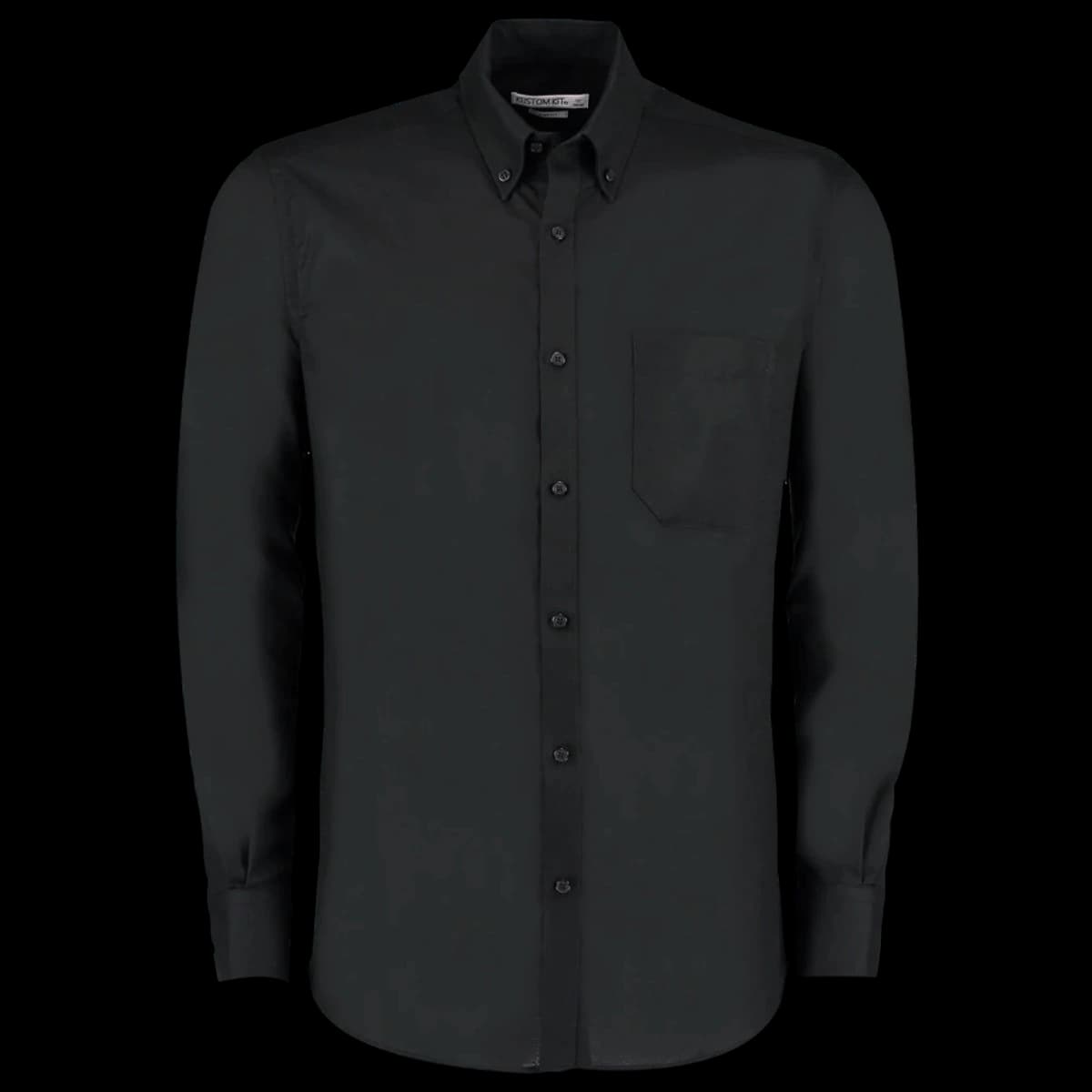 Kustom Kit Long Sleeve Slim Fit Workwear Oxford Shirt — front