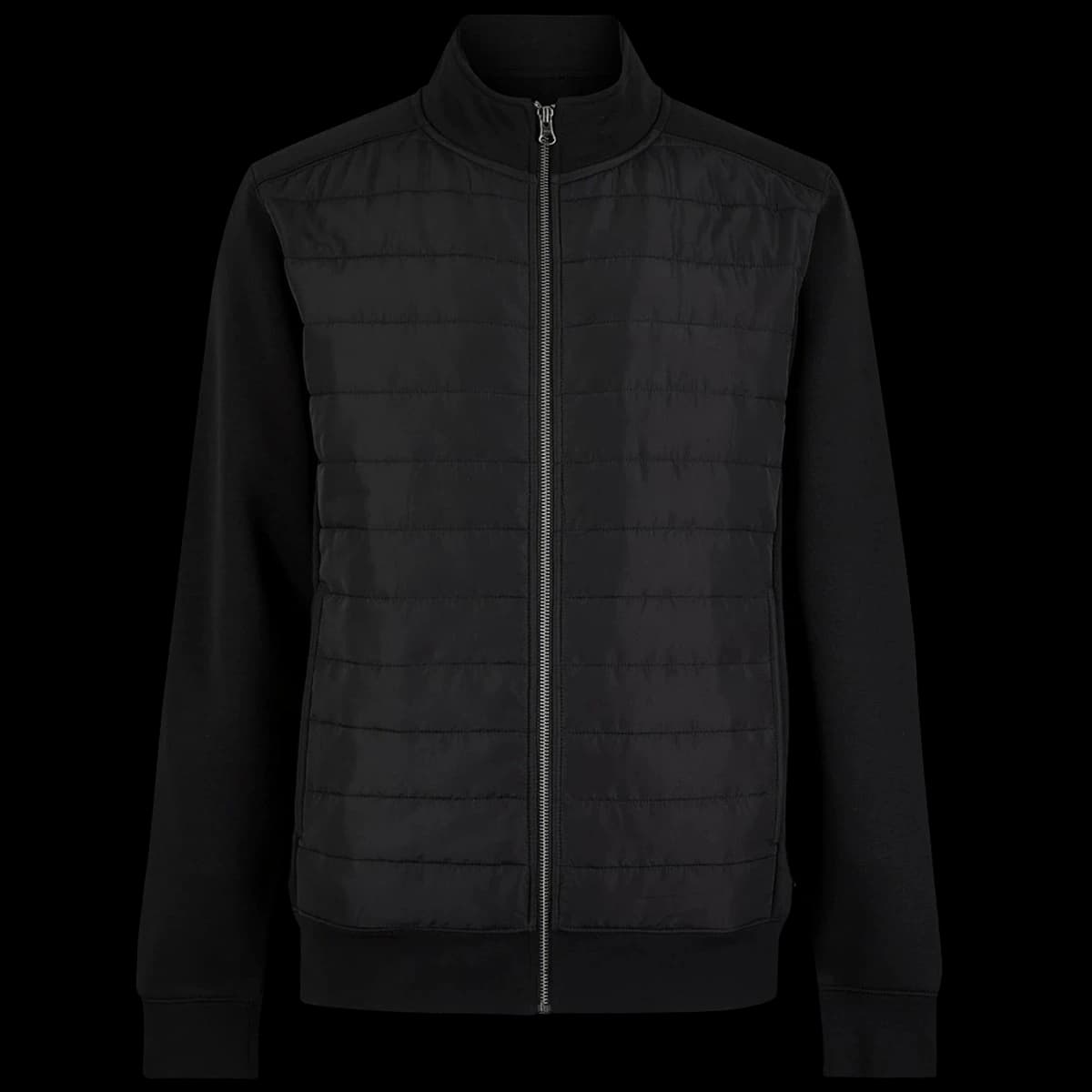 Kustom Kit Regular Fit Quilted Full Zip Sweat Jacket — front