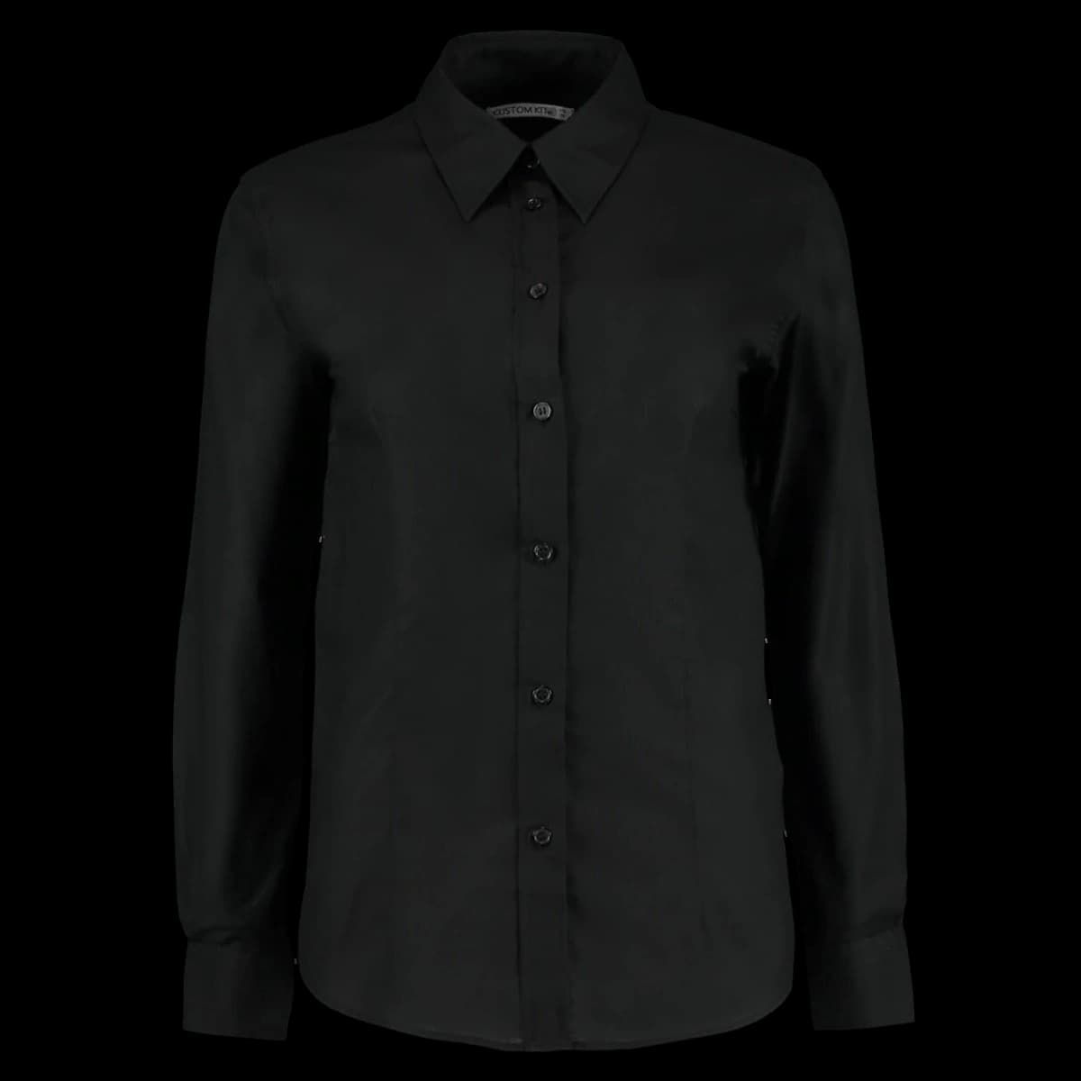 Kustom Kit Ladies Long Sleeve Tailored Workwear Oxford Shirt — front