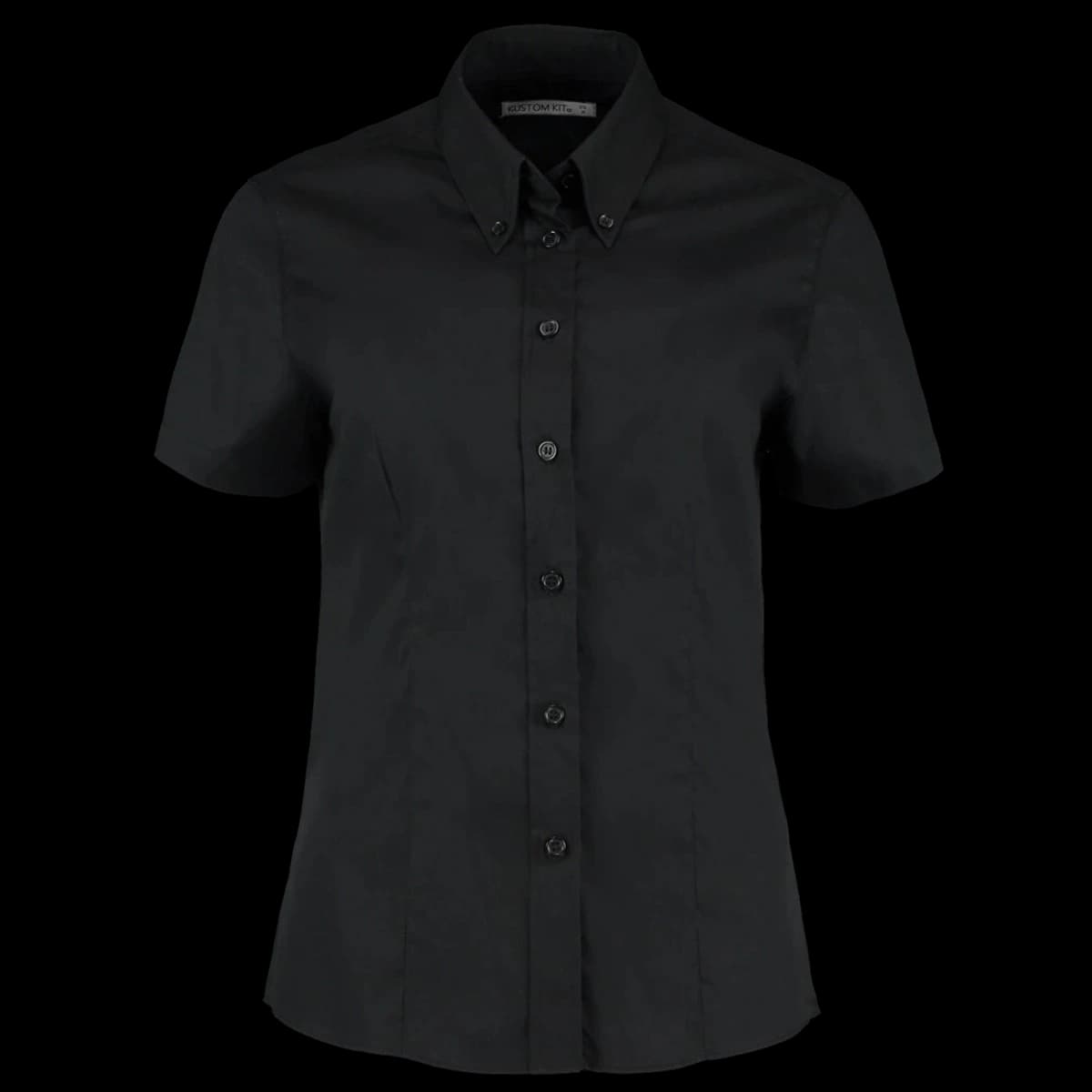 Kustom Kit Ladies Premium Short Sleeve Tailored Oxford Shirt — front