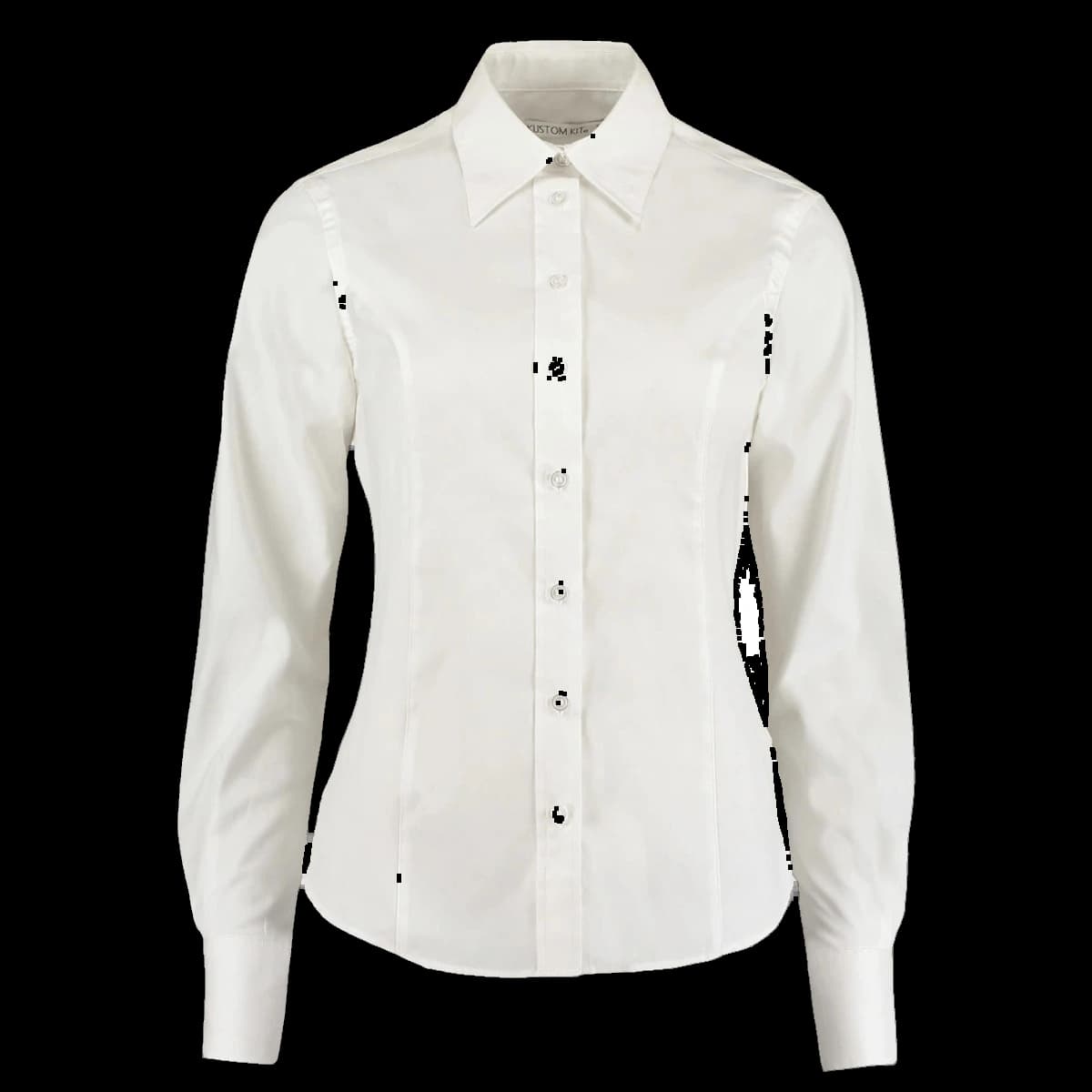Kustom Kit Ladies Premium Long Sleeve Tailored Oxford Shirt — front