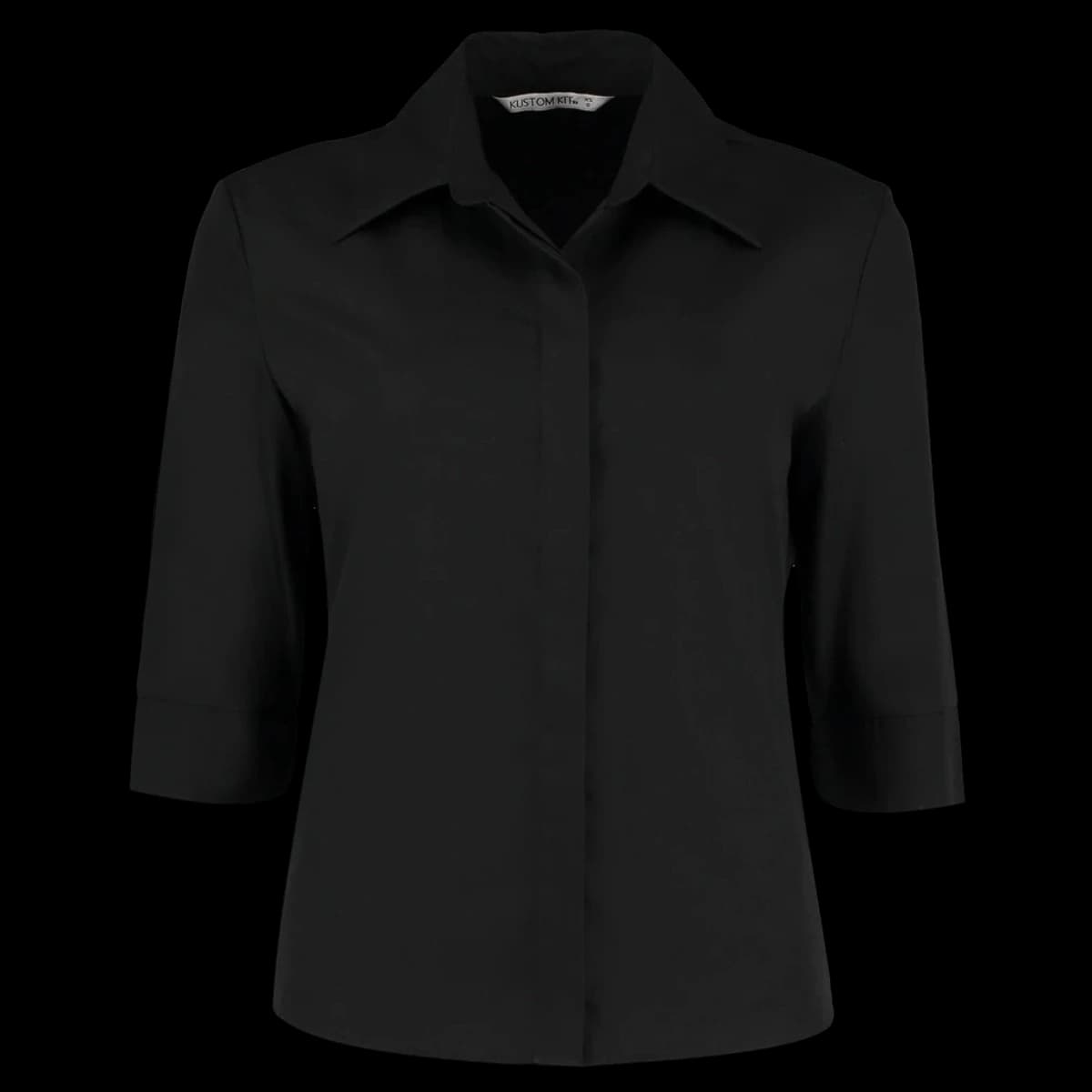 Kustom Kit Ladies 3/4 Sleeve Tailored Continental Shirt — front