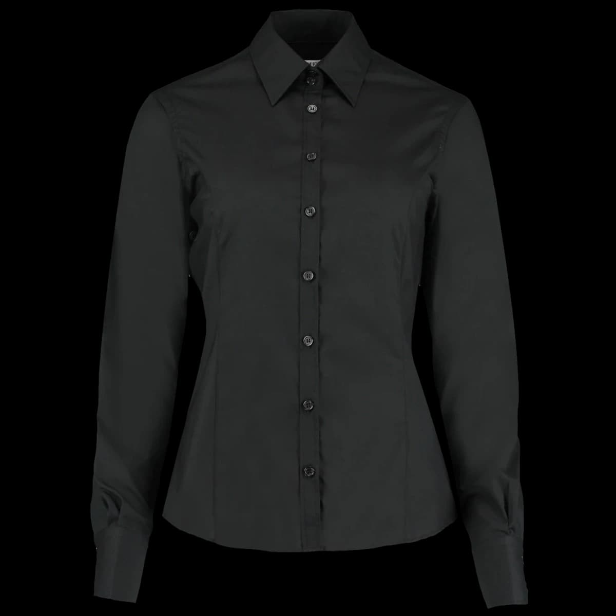 Kustom Kit Ladies Long Sleeve Tailored Business Shirt — front