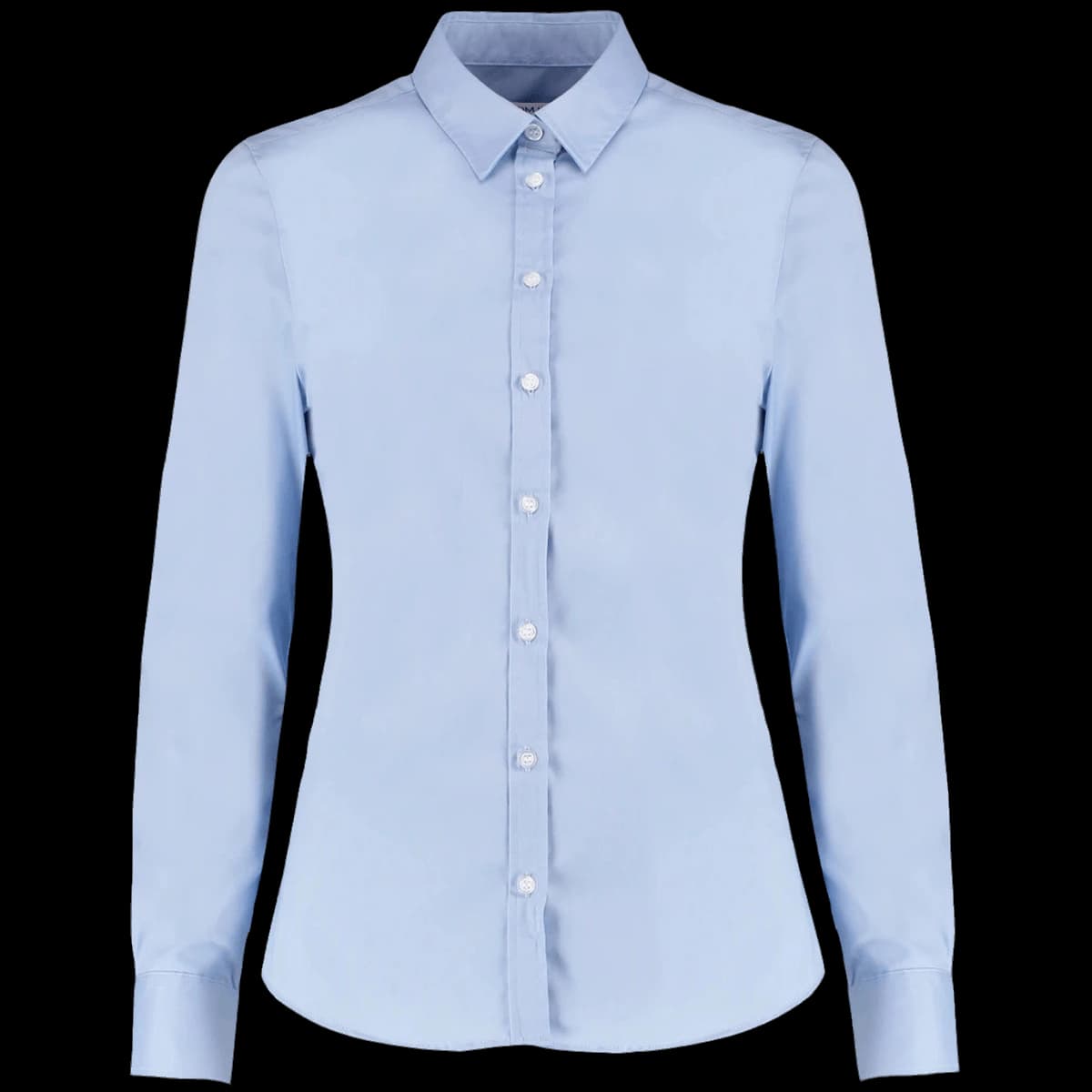 Kustom Kit Ladies Long Sleeve Tailored Stretch Oxford Shirt — front
