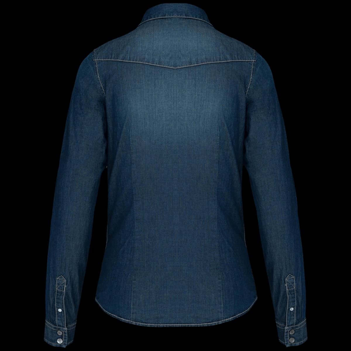 Kariban Ladies Long Sleeve Denim Shirt — back