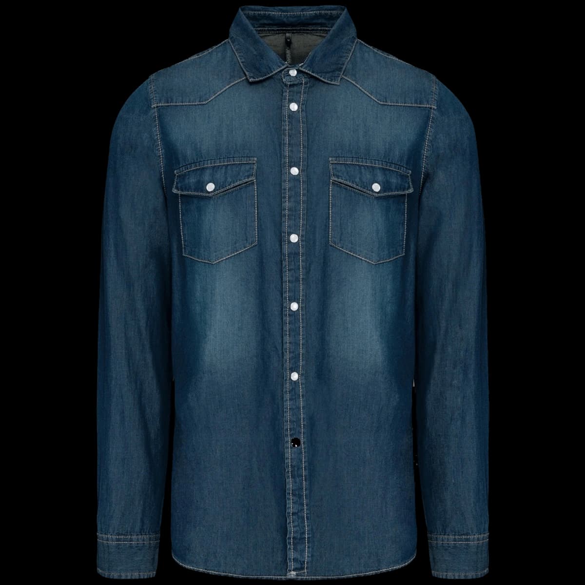 Kariban Long Sleeve Denim Shirt — front