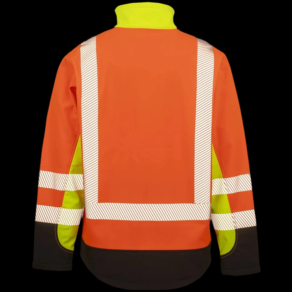 Result Recycled Three Layer Printable 3-Tone Safety Soft Shell Jacket — back