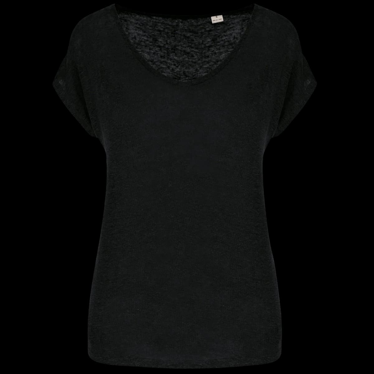 Spasso Ladies V Neck Linen T-Shirt — front