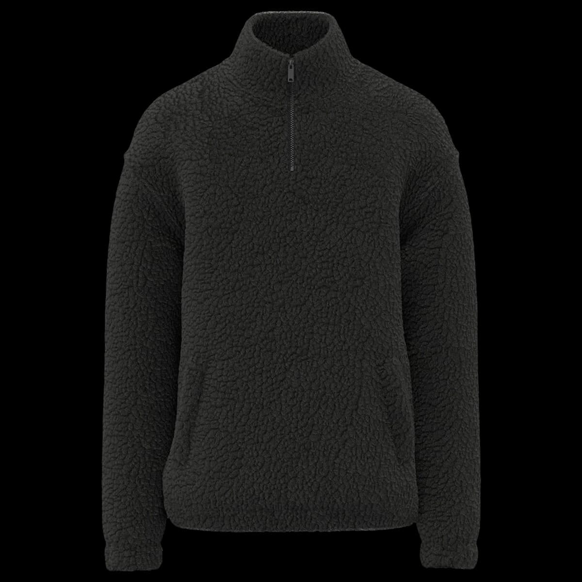 Spasso Unisex Sherpa Drop Shoulder 1/4 Zip Sweat — front