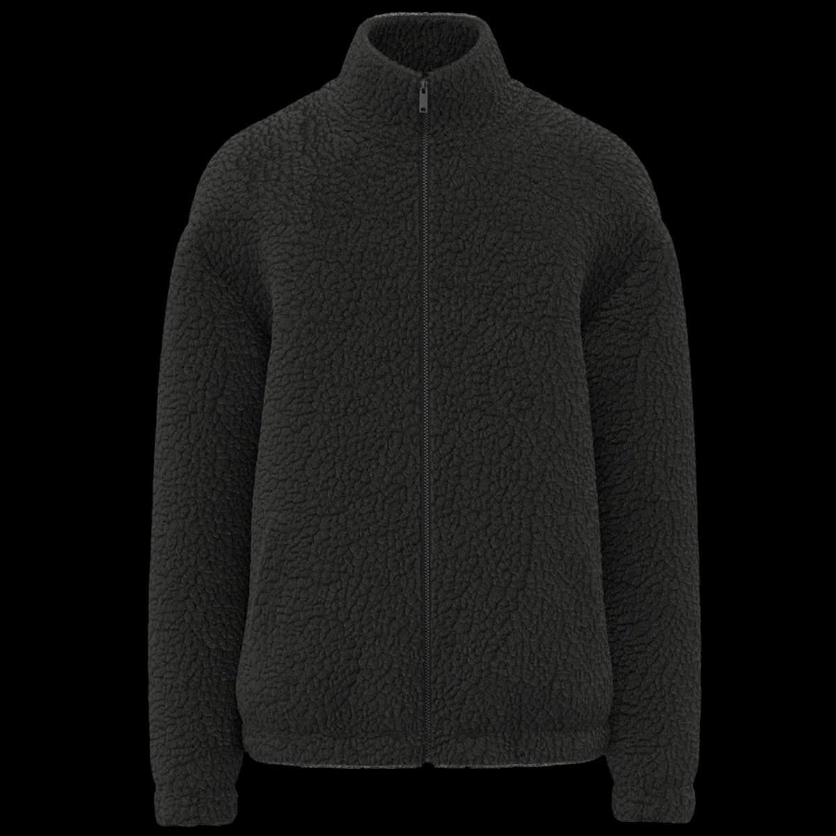 Spasso Unisex Sherpa Drop Shoulder Full Zip Sweat Jacket — front