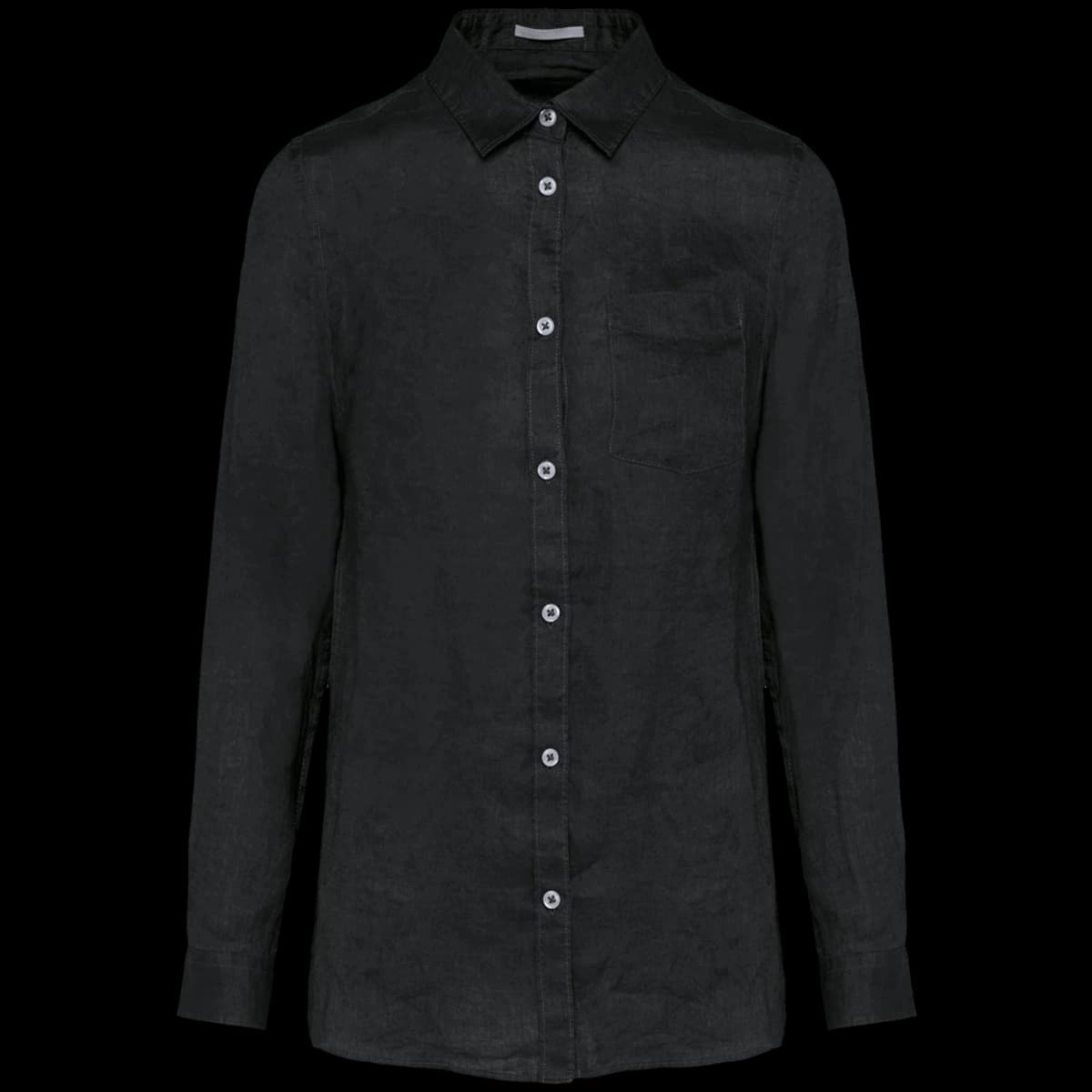 Spasso Ladies Long Sleeve Linen Shirt — front