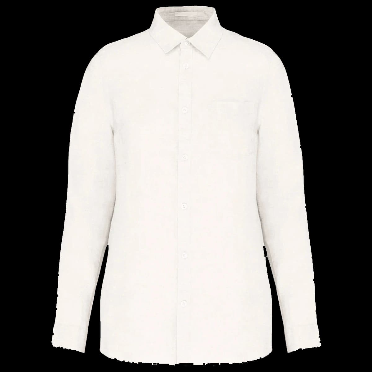 Spasso Ladies Long Sleeve Linen Shirt — front