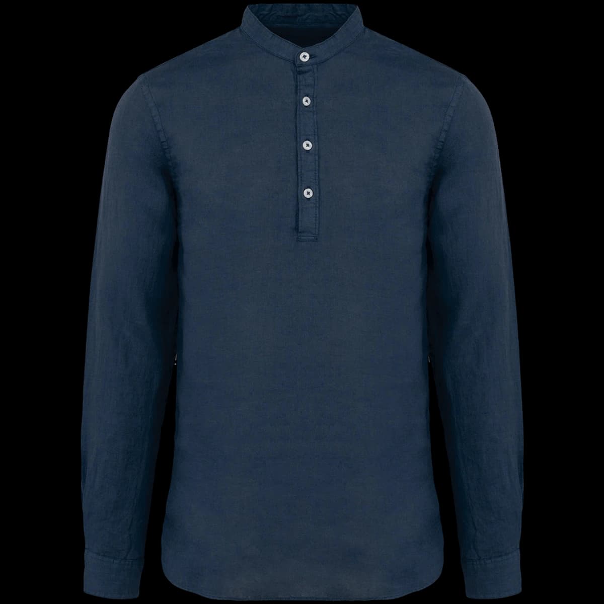 Spasso Washed Mao Collar Shirt — front