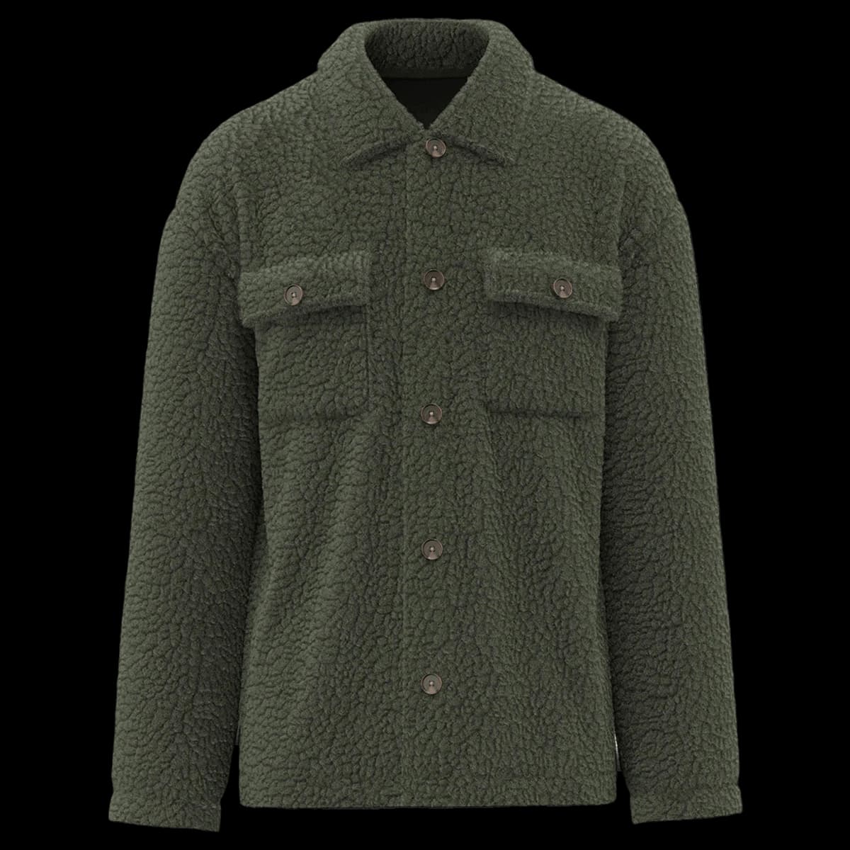 Spasso Unisex Sherpa Drop Shoulder Overshirt — front