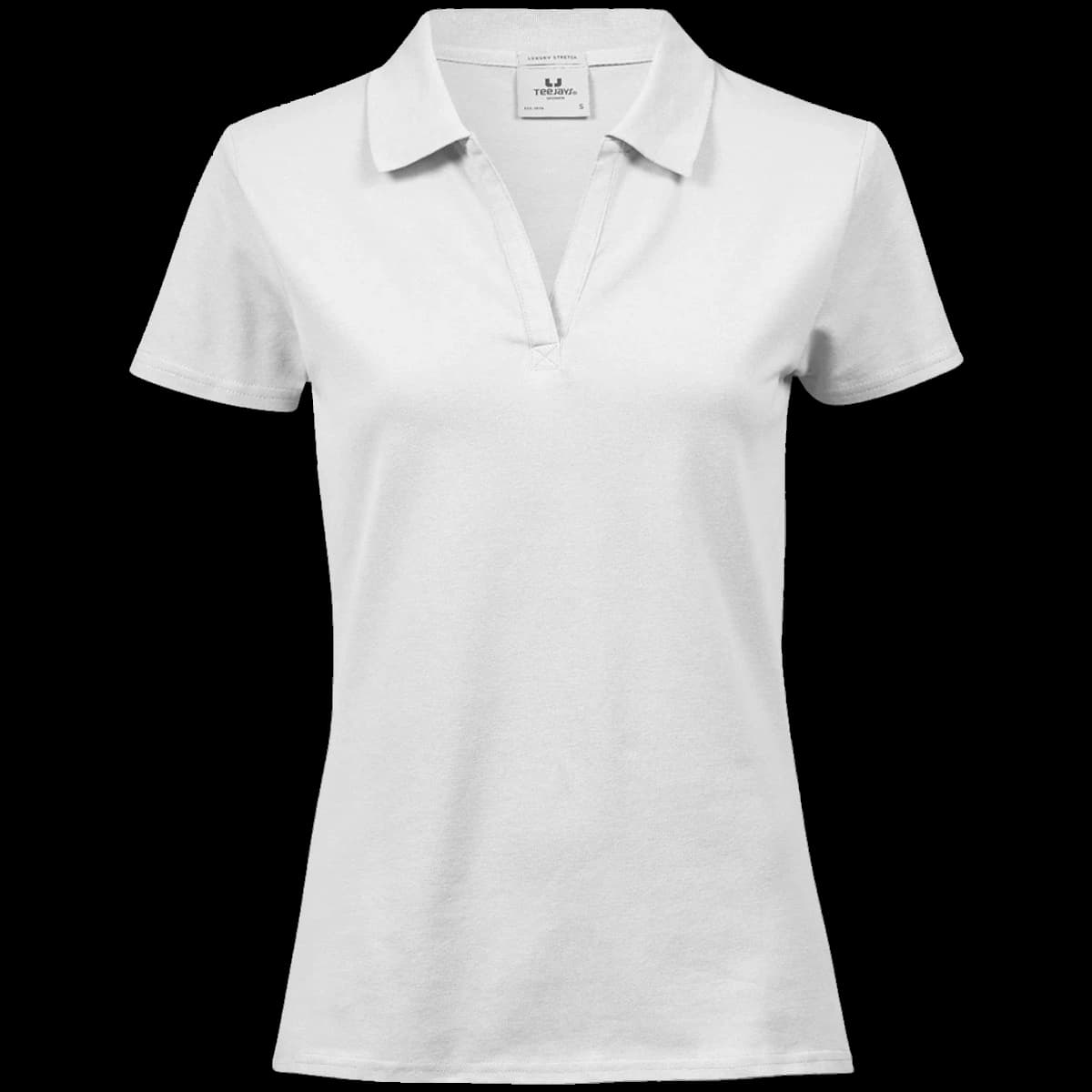 Tee Jays Ladies Luxury Stretch V Neck Polo Shirt — front