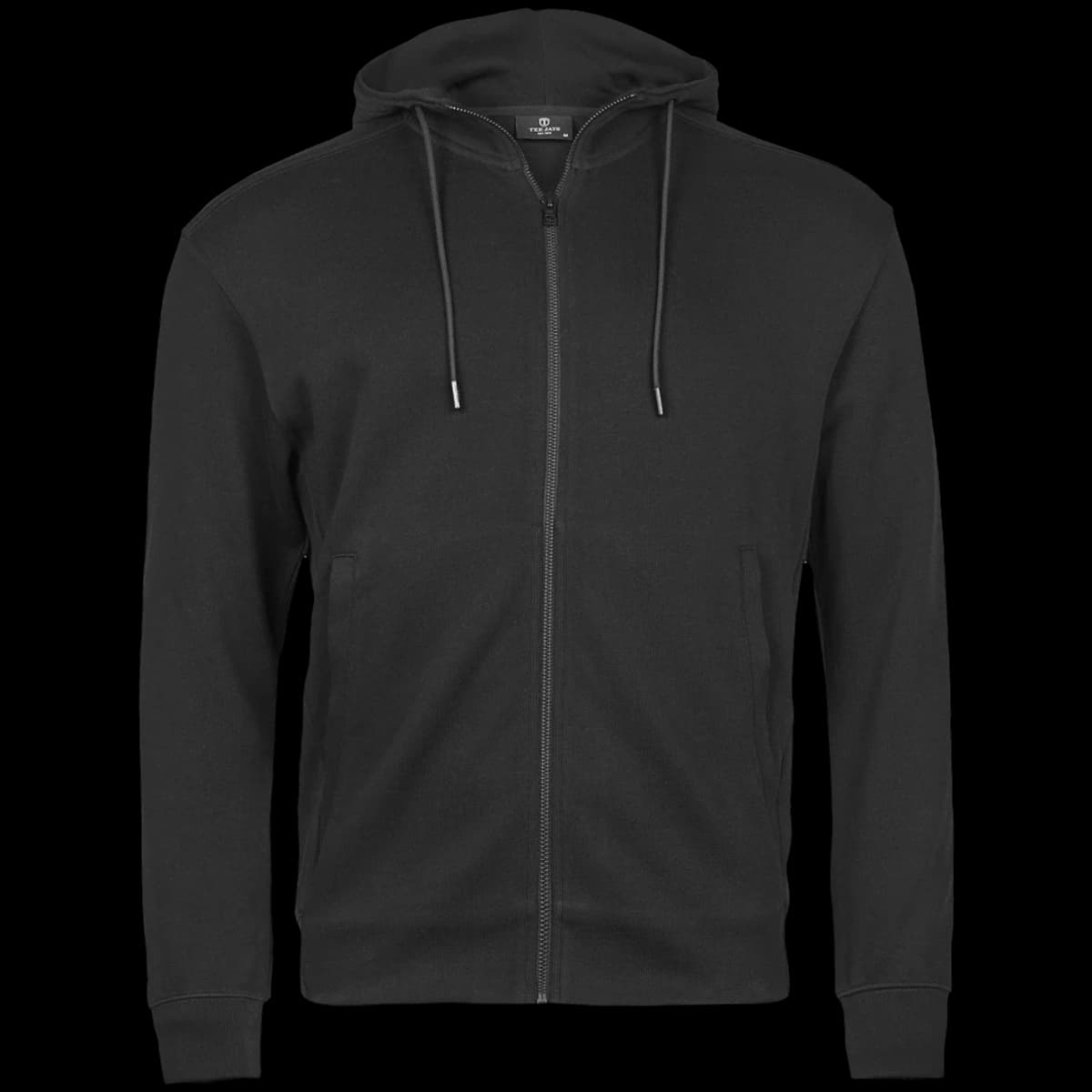 Tee Jays Ribbed Interlock Full Zip Hooded Sweatshirt — front