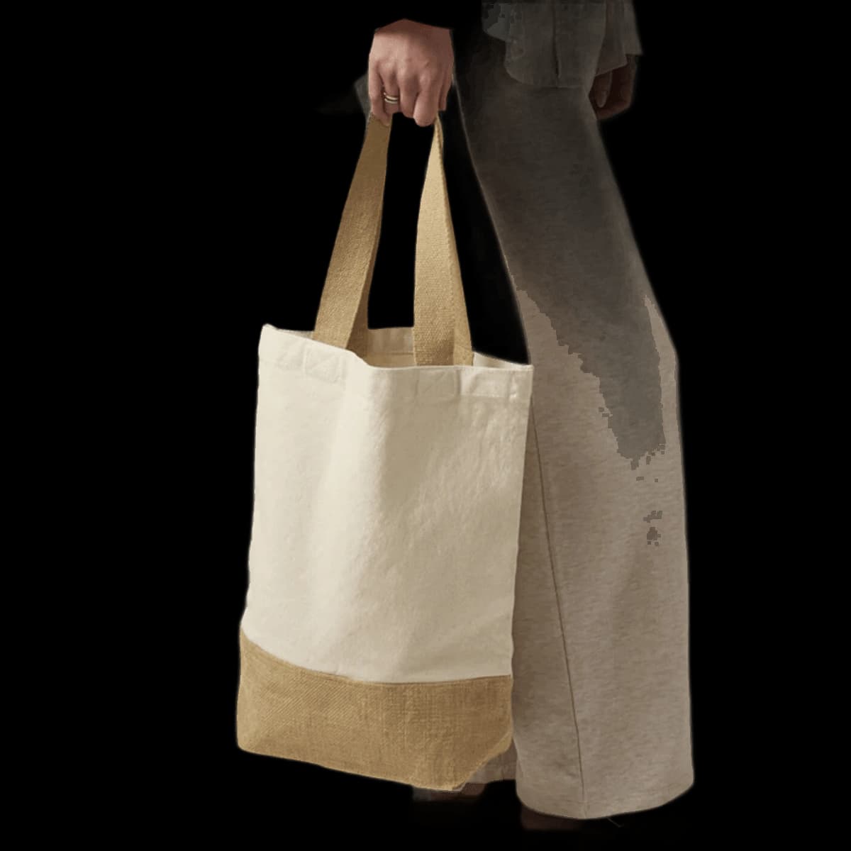 Westford Mill Jute Base Canvas Shopper — model