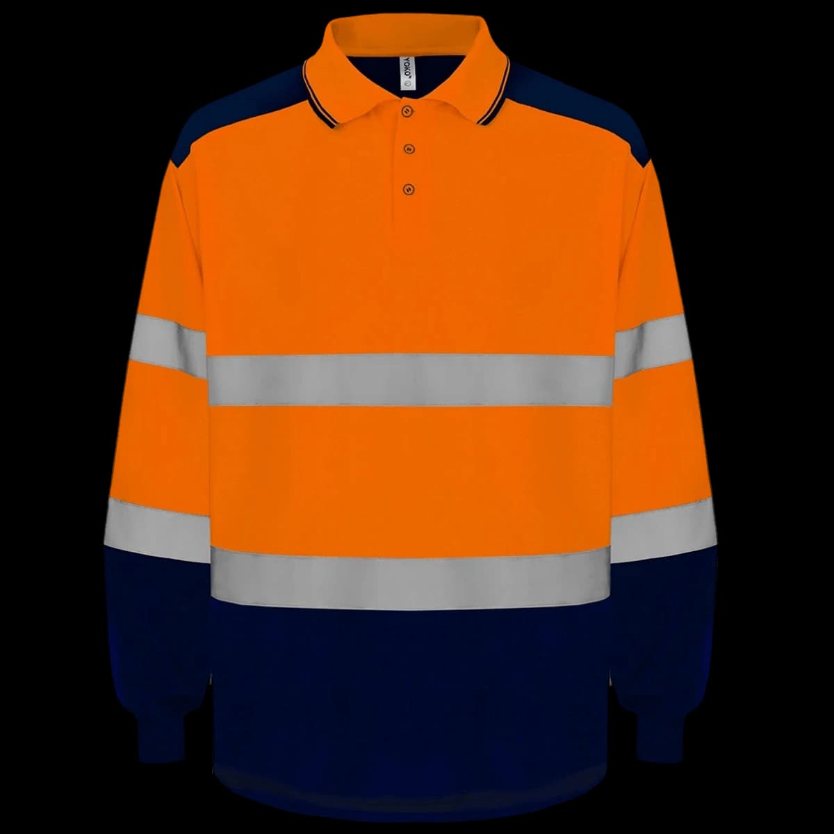 Yoko Two Tone Long Sleeve Polo Shirt — front