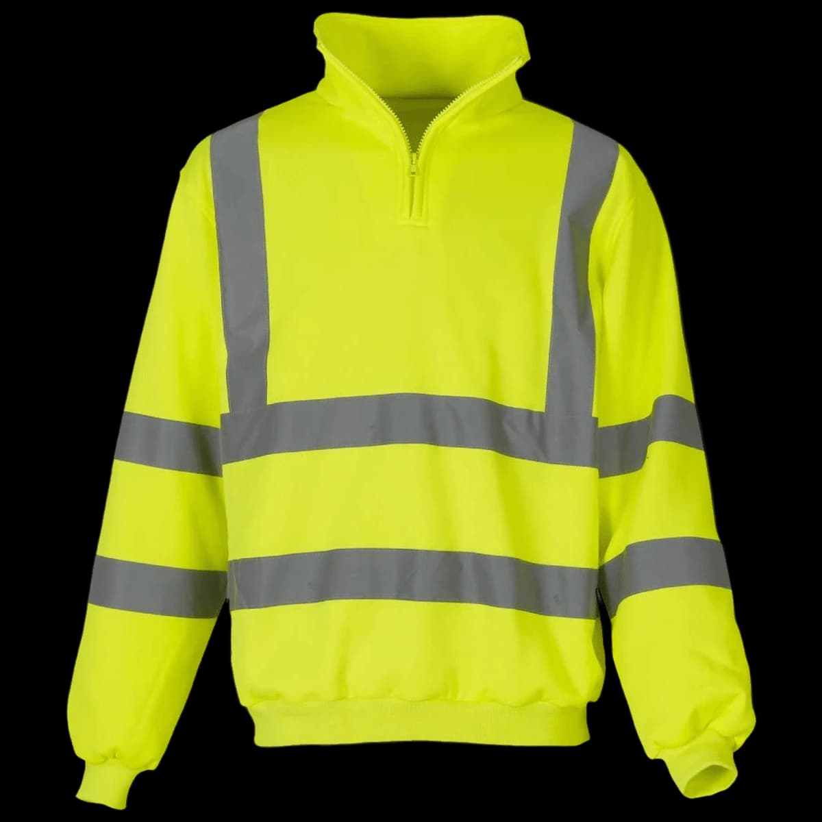 Yoko Hi-Vis Zip Neck Sweatshirt — front