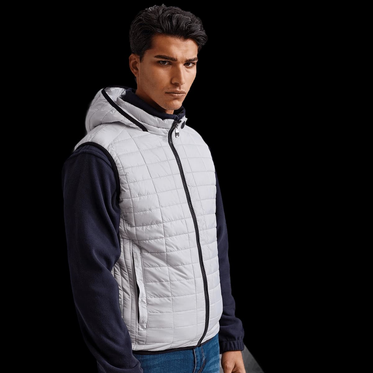 Honeycomb hooded gilet
