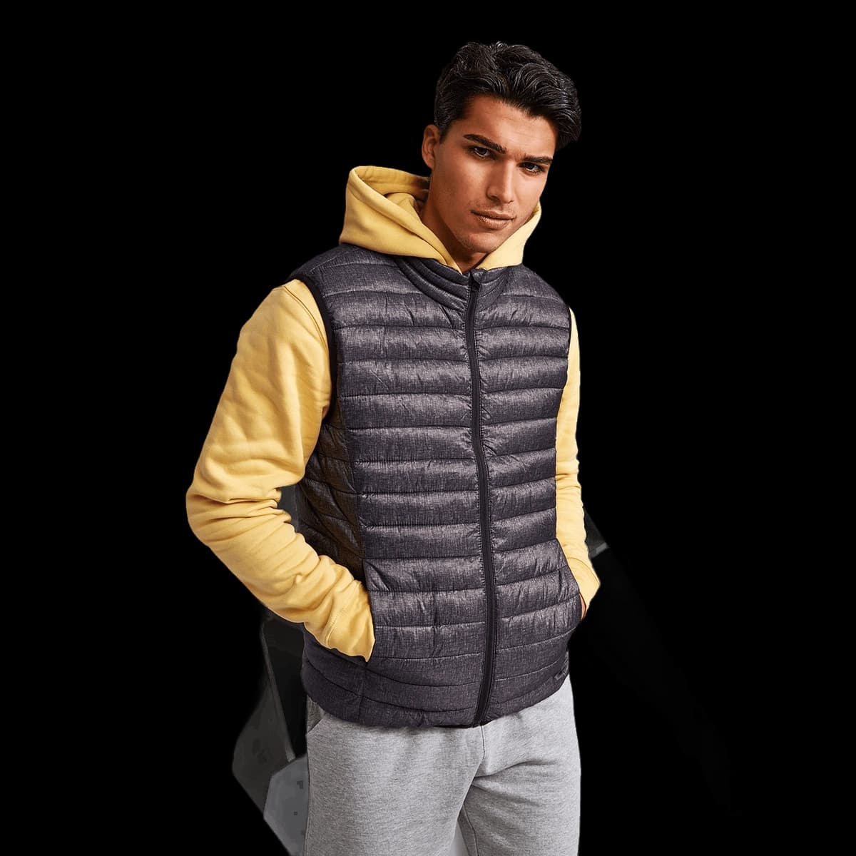 Melange padded gilet