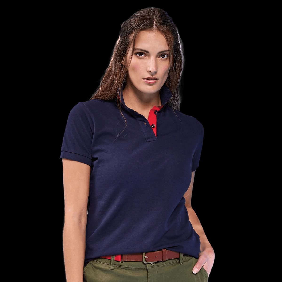 Women's contrast polo