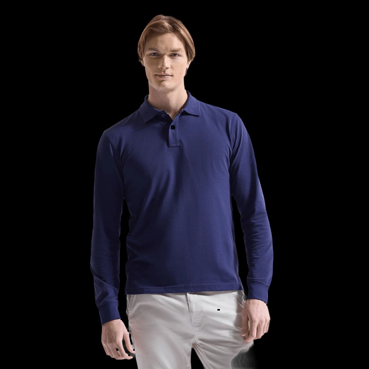 Men's classic fit long sleeved polo