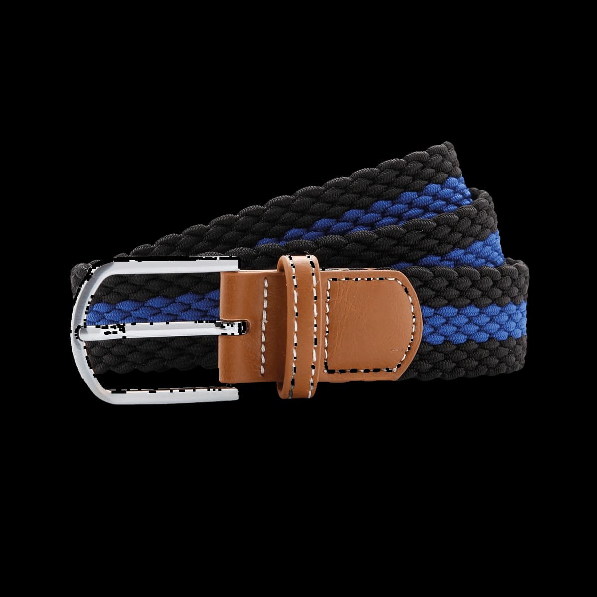 Two-colour stripe braid stretch belt