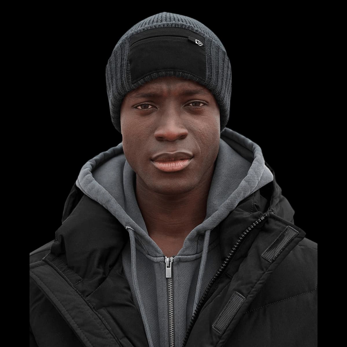 Zip patch beanie