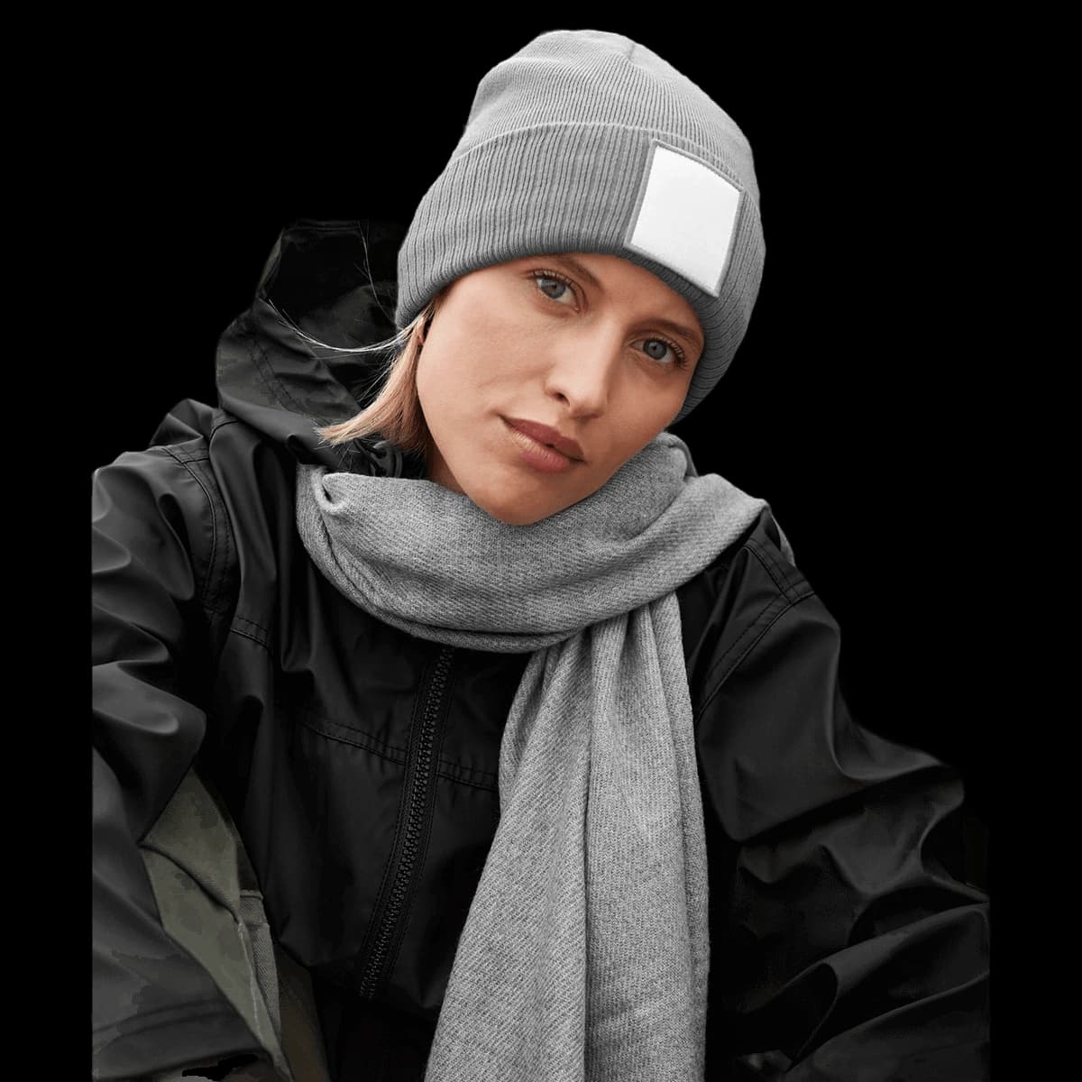 Appliqué patch beanie