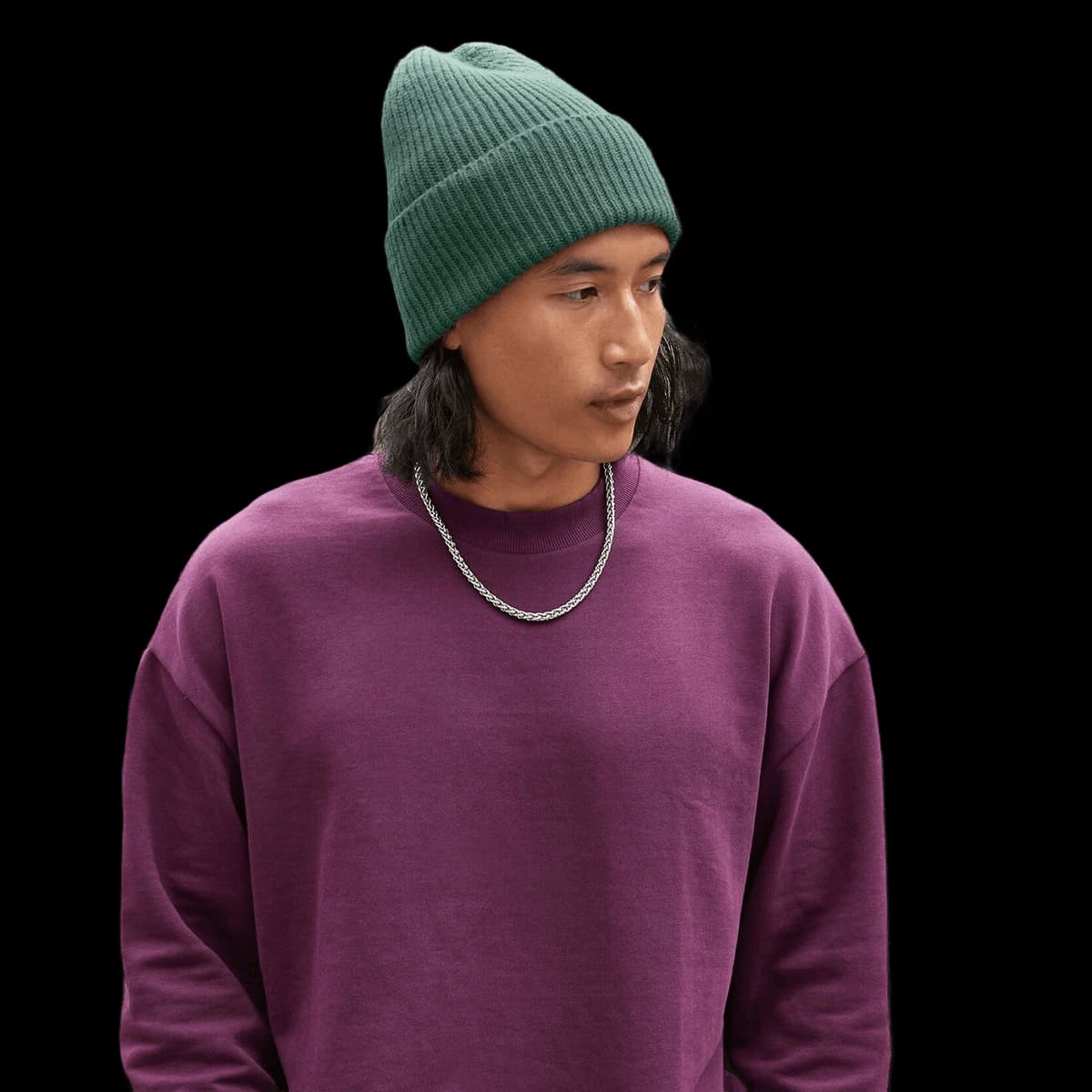 Oversized cuffed beanie