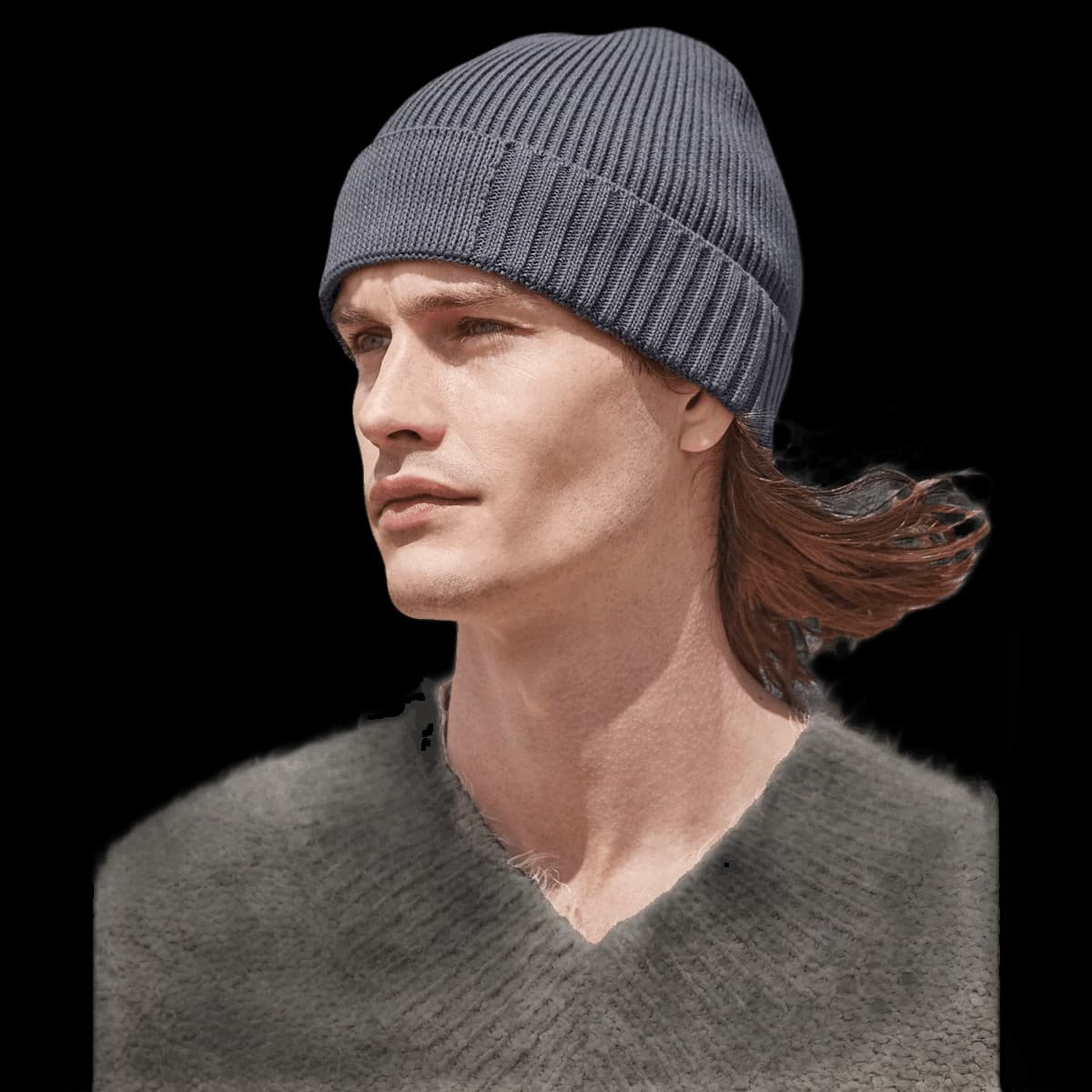 Organic cotton engineered patch beanie