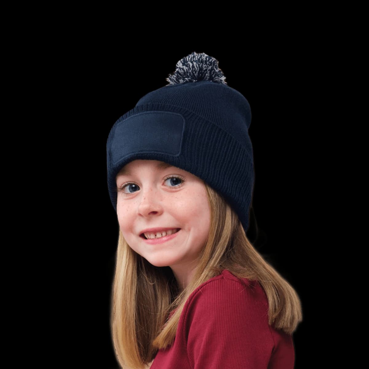 Kids snowstar patch beanie