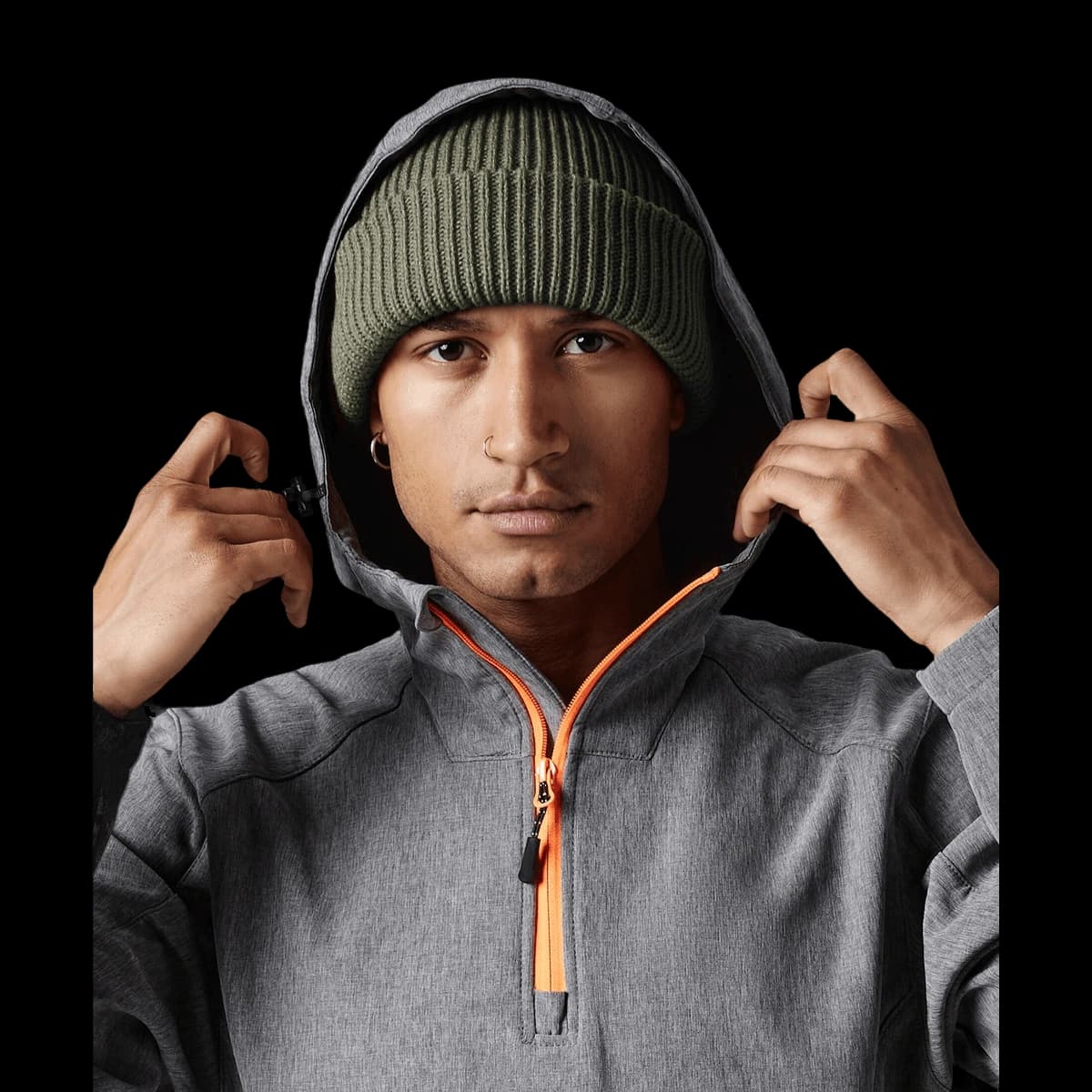 Wind-resistant breathable elements beanie