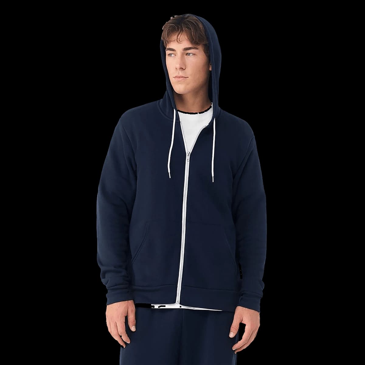 Unisex polycotton fleece full-zip hoodie