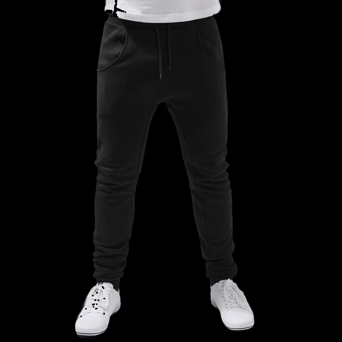 Heavy deep-crotch sweatpants
