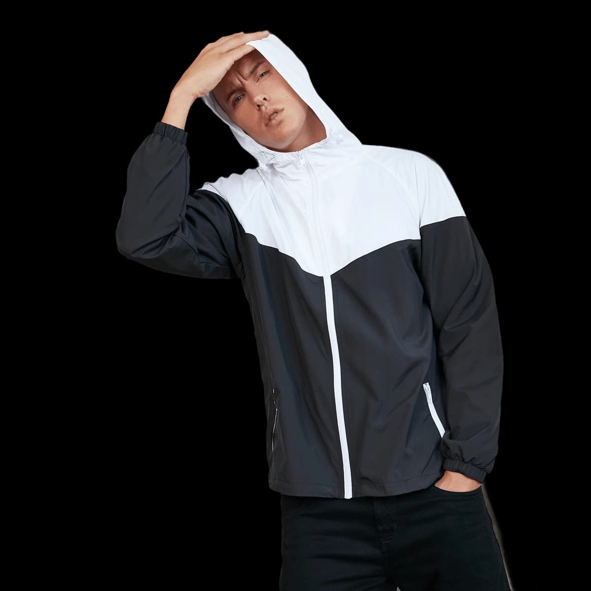 Two-tone tech windrunner jacket