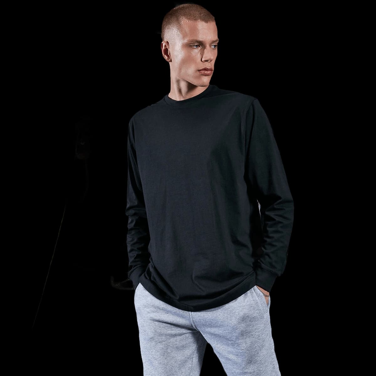 Organic long sleeve with cuff rib