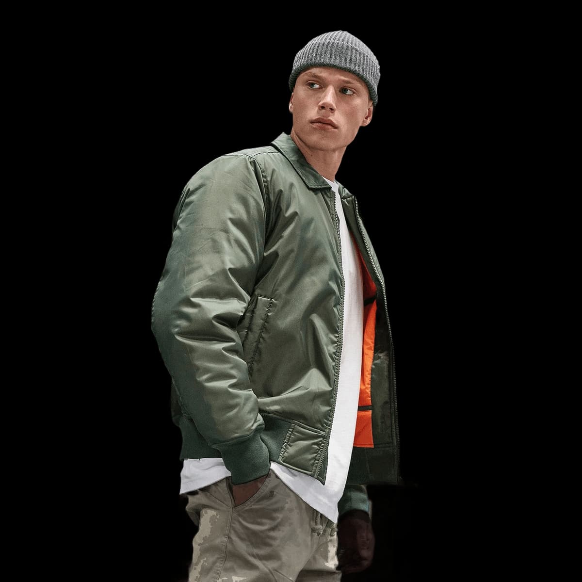 Collar bomber jacket