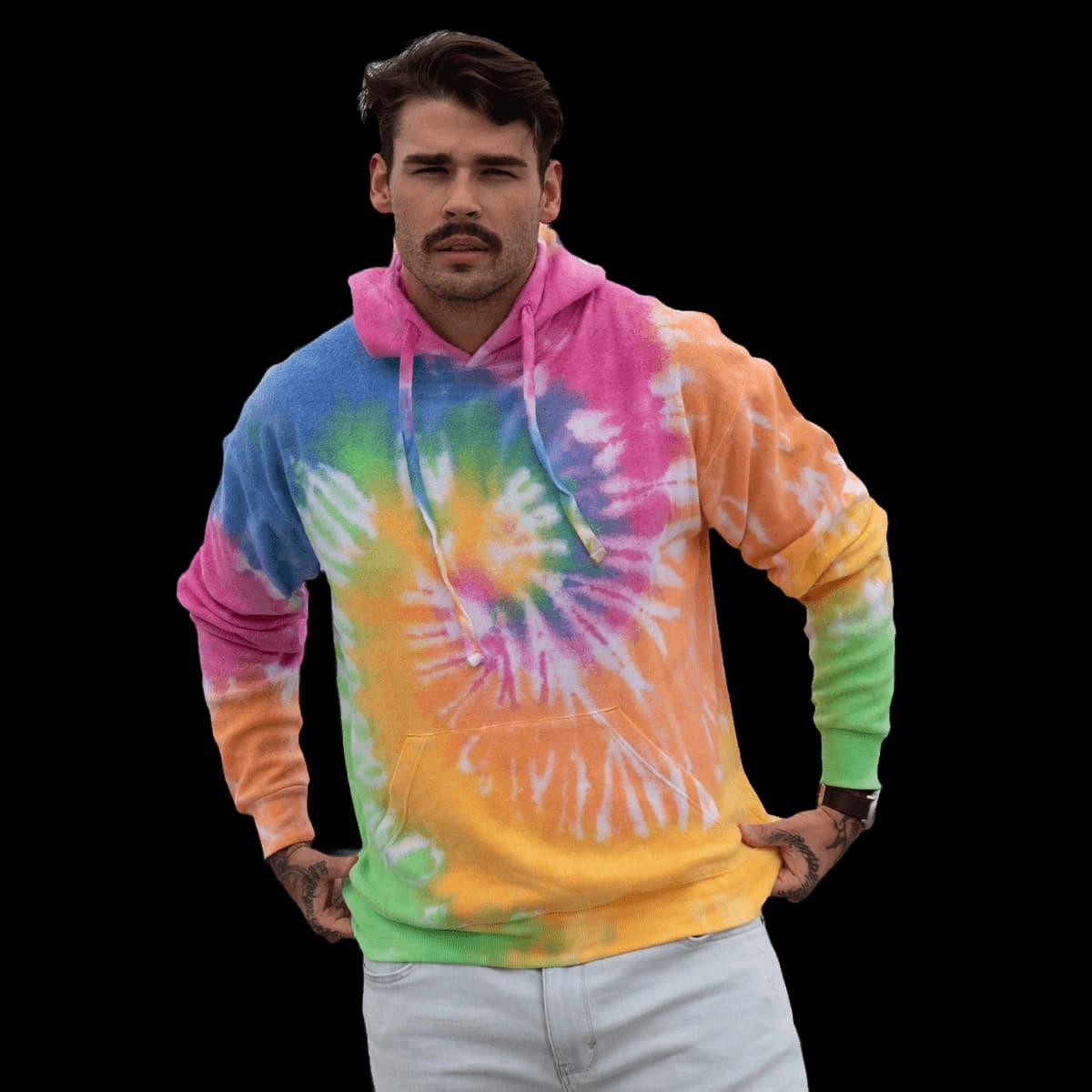 Rainbow tie-dye hoodie