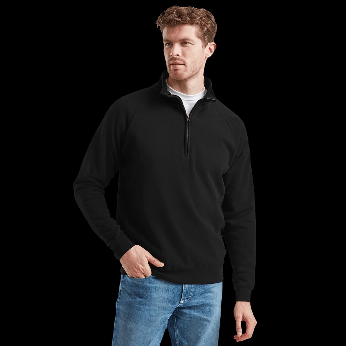 Classic 80/20 zip neck sweatshirt