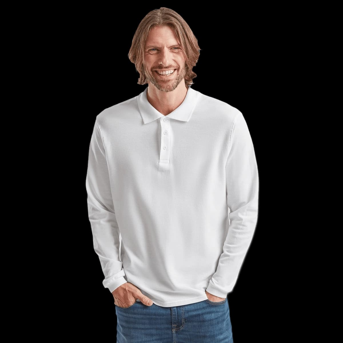 Premium long sleeve polo