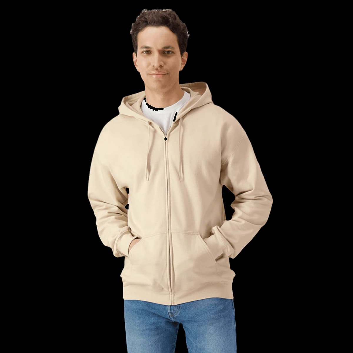 Softstyle™ midweight fleece adult full-zip hooded sweatshirt