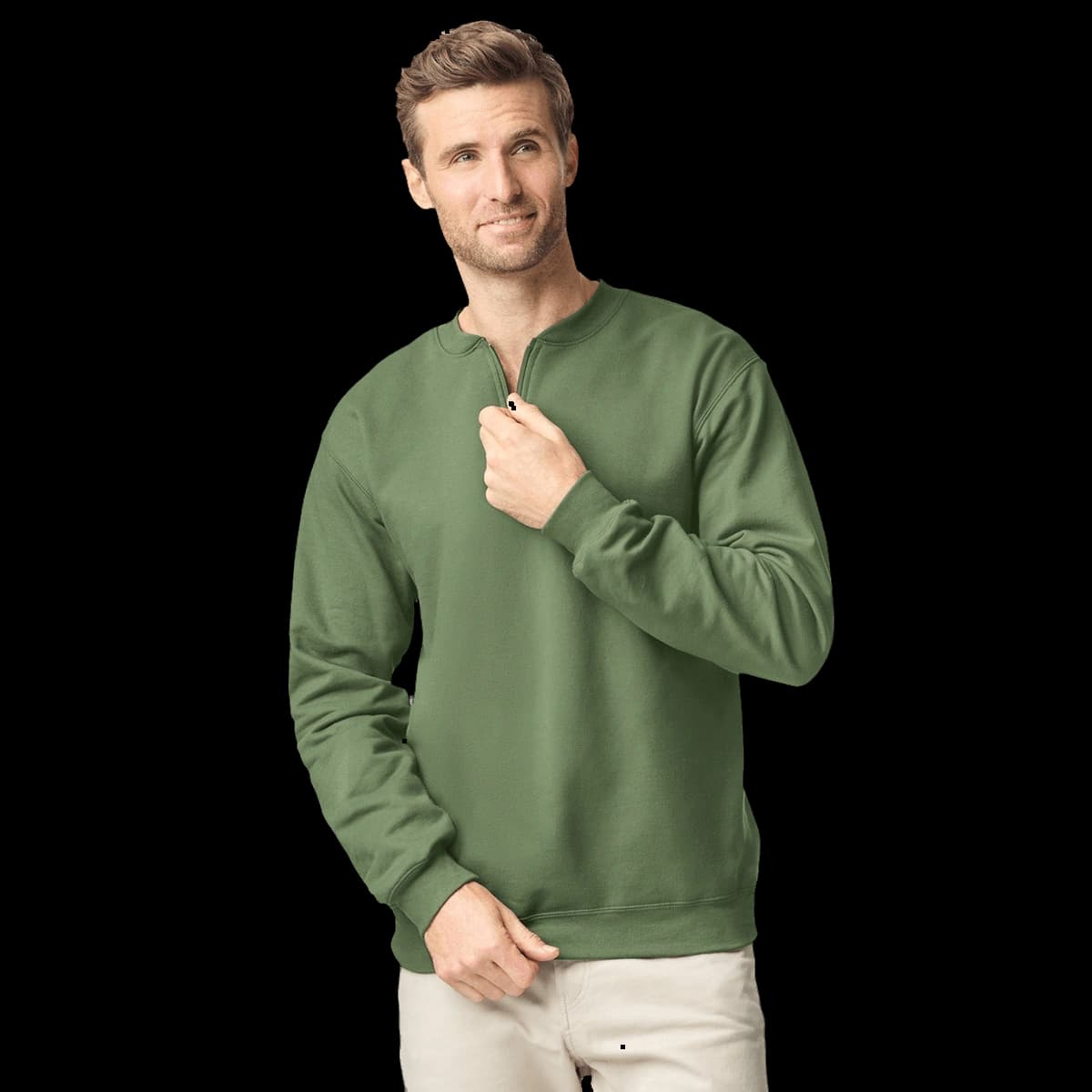 Softstyle™ midweight adult fleece 1/4-zip sweatshirt