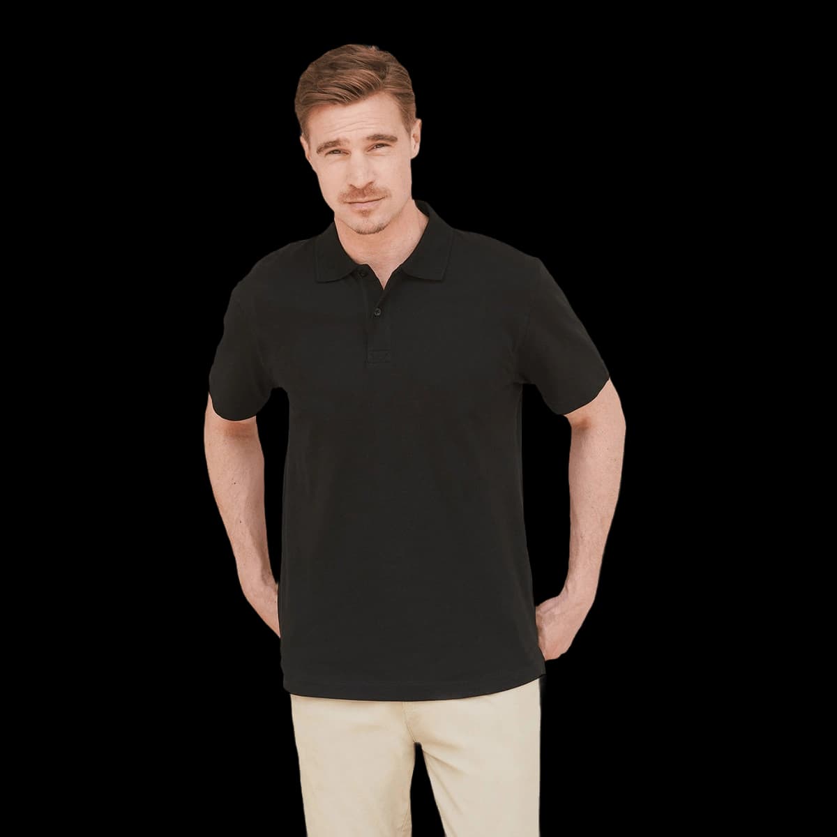 Stretch piqué polo shirt