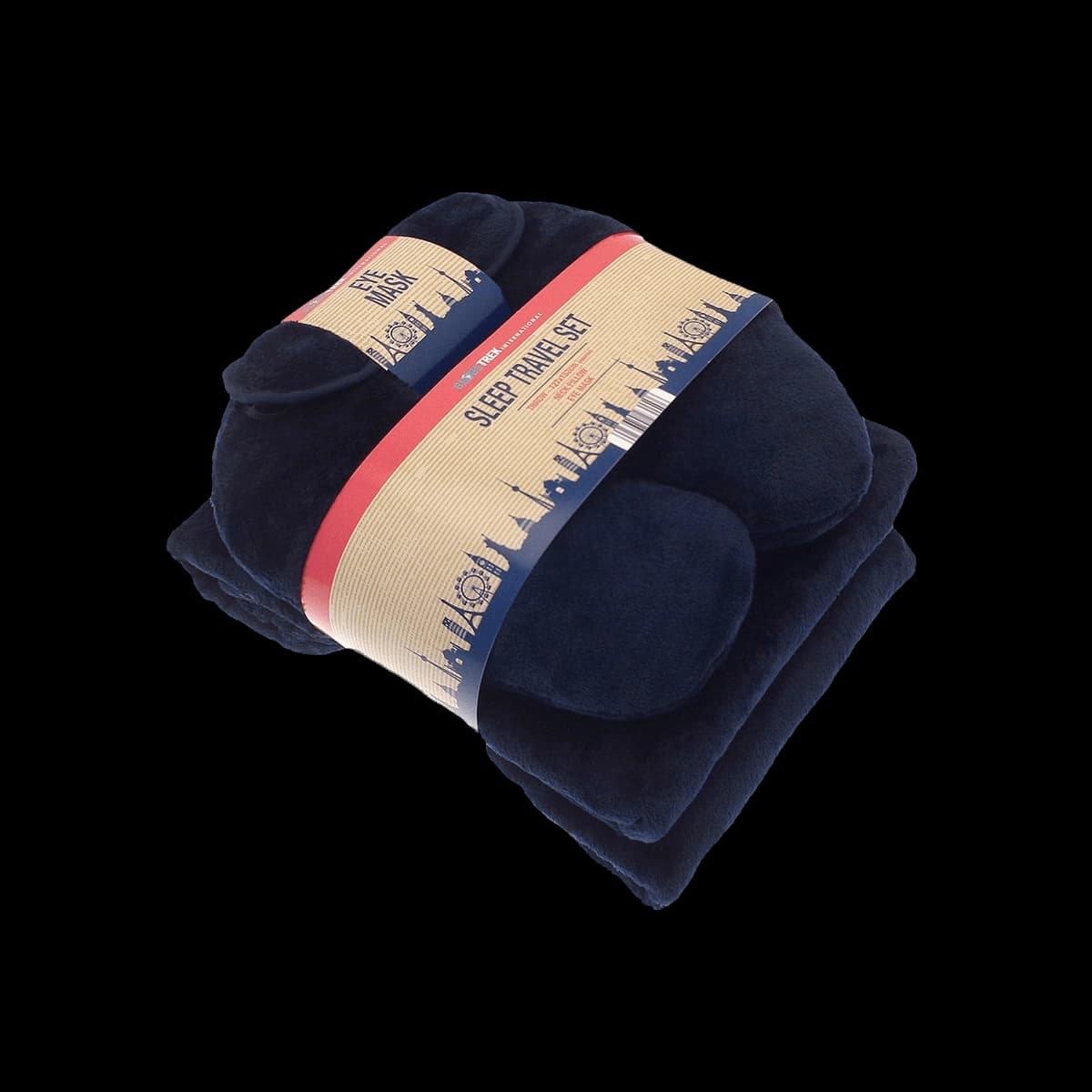 Travel set (neck pillow, eye mask and fleece blanket)